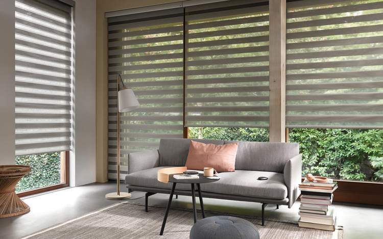 stores gris - stores enrouleurs duo - commande smart home
