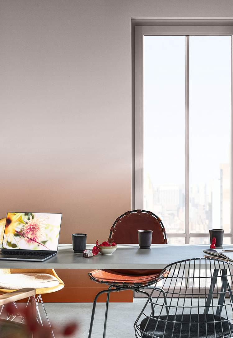 palette de couleurs chaude combinée avec la couleur Sweet Embrace™ (photo : Levis)